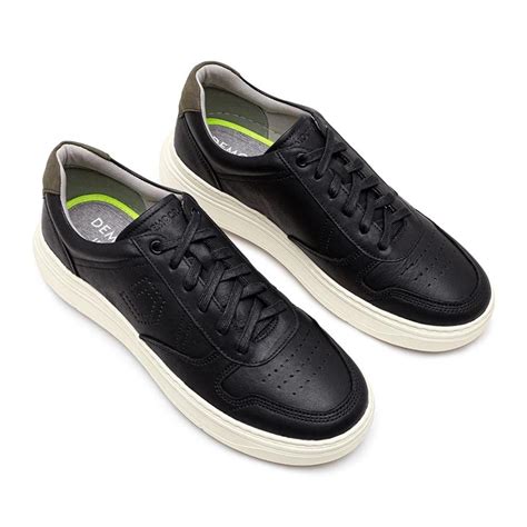 tenis de couro preto masculino|Tênis Masculino Denim Joe Ultra Light Preto.